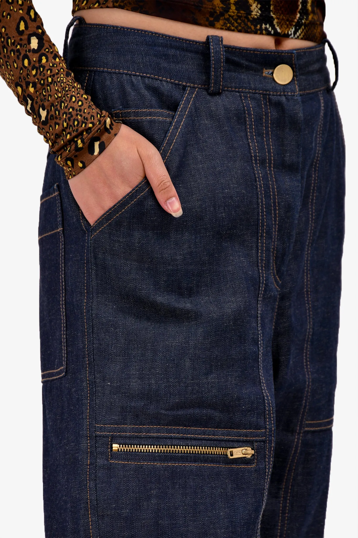3.1 Phillip Lim Dark Denim Cargo Pants Size 0