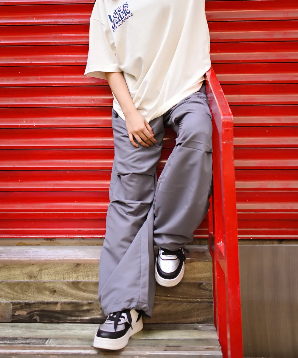 Airborne Grey Parachute Cargo Pants | Woman