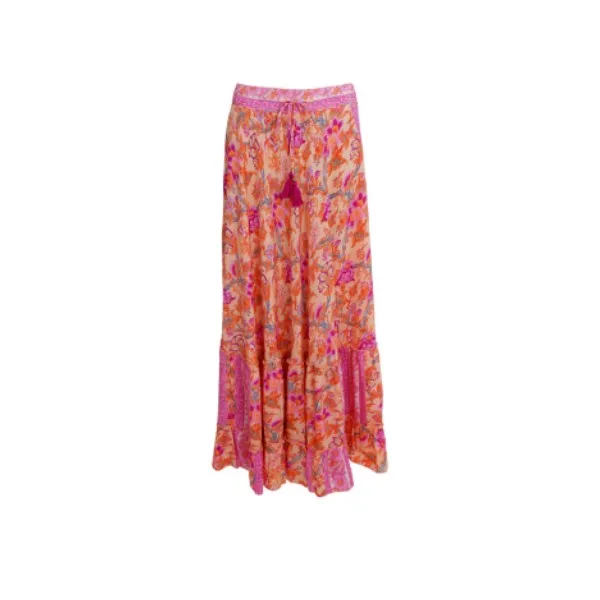 Black Colour BC LUNA MAXI FRILL SKIRT Peach Pink