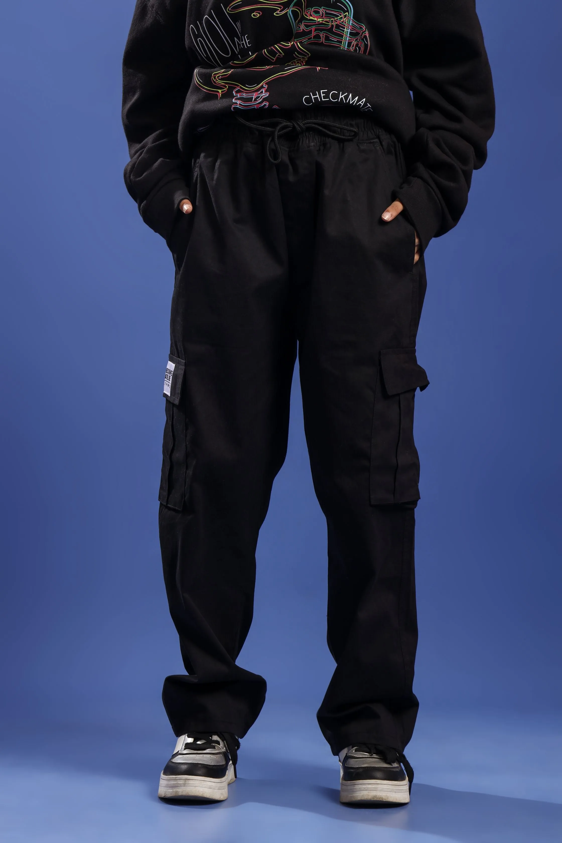BLACK STRAIGHT CARGO PANT