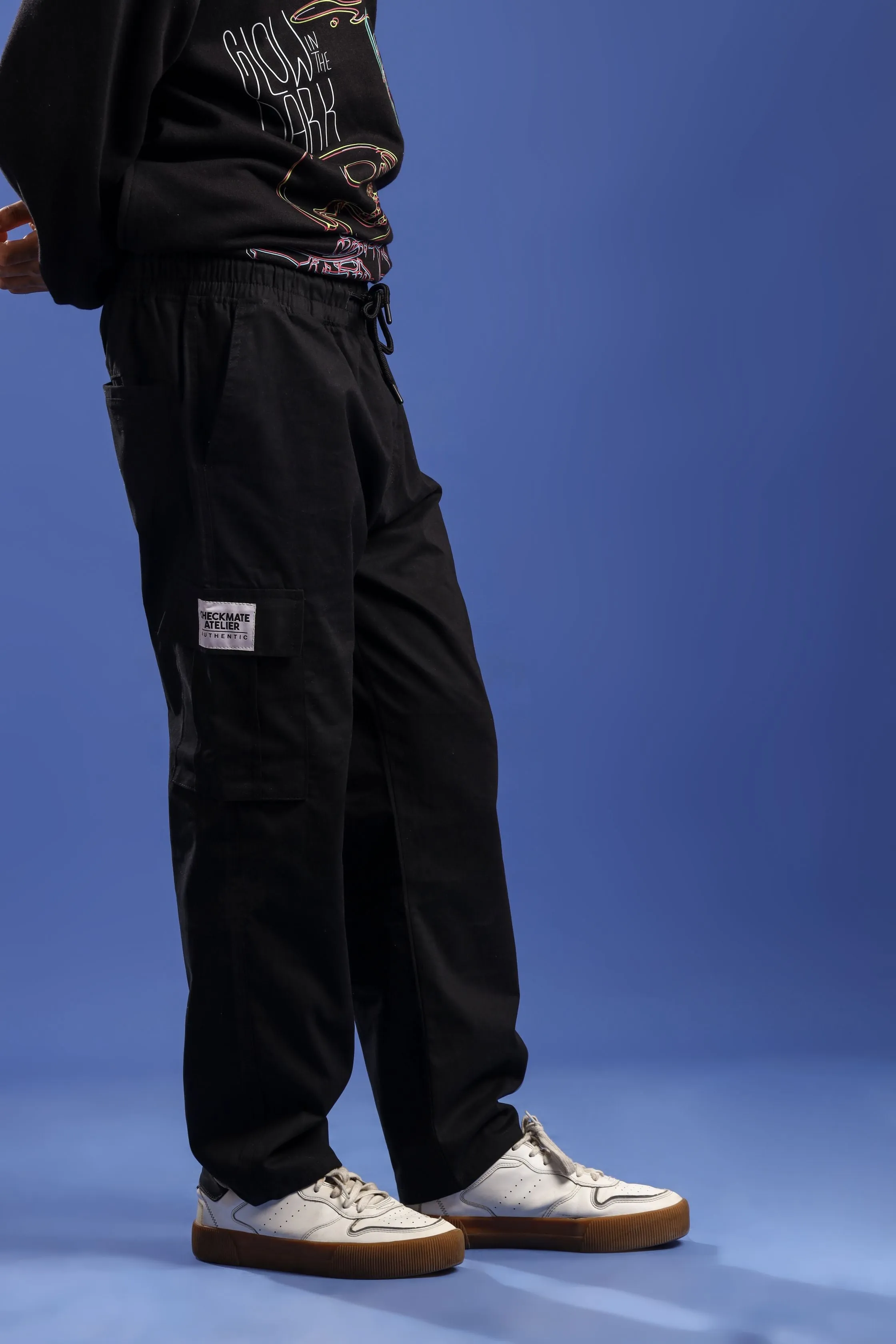 BLACK STRAIGHT CARGO PANT