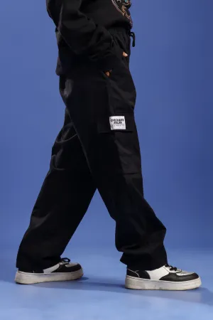 BLACK STRAIGHT CARGO PANT