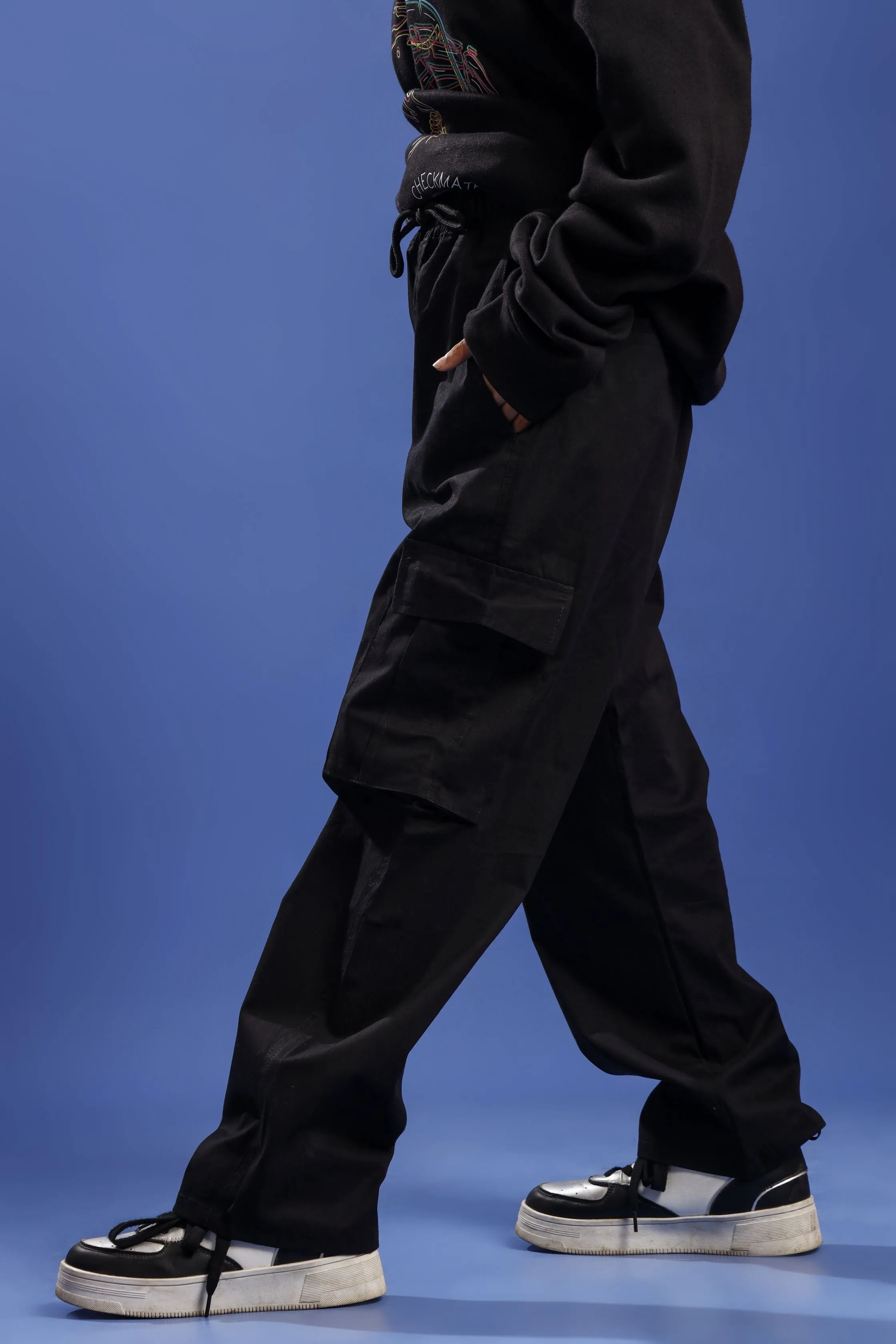 BLACK STRAIGHT CARGO PANT