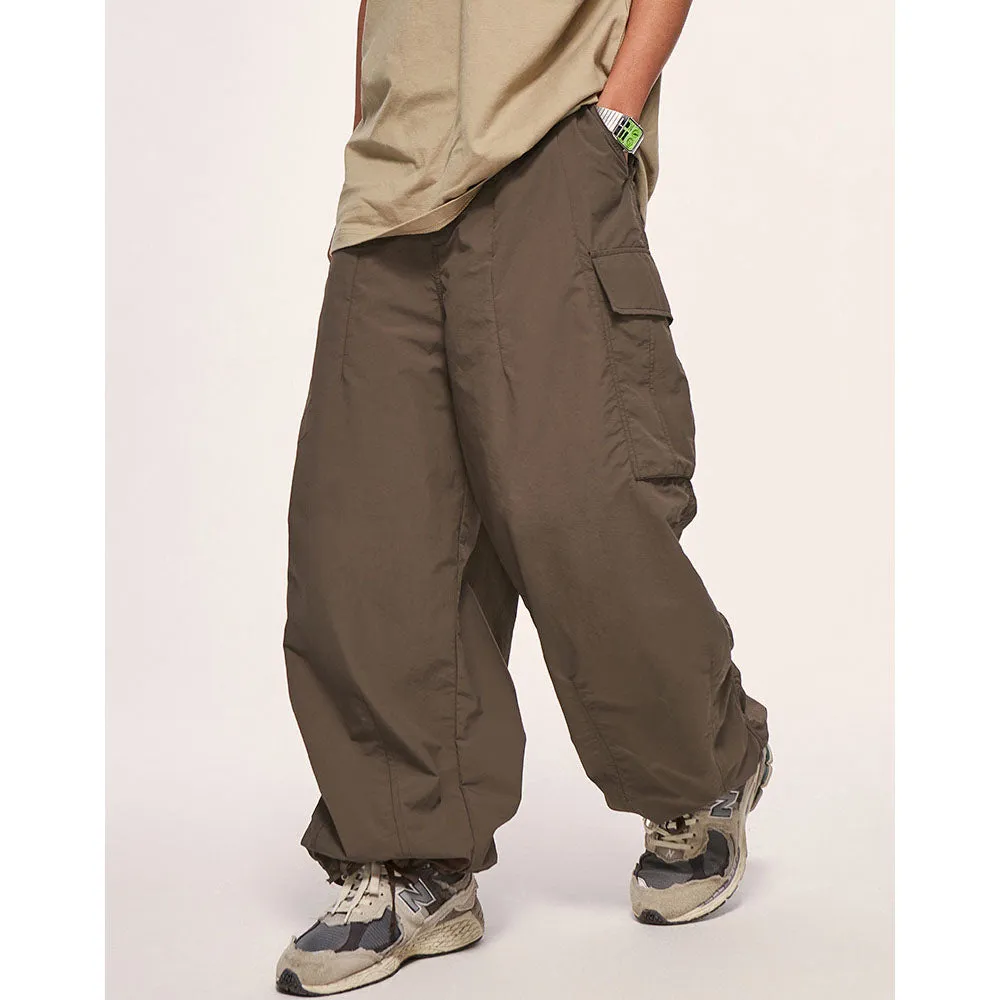 Bonsir Summer Wide-Leg Beige Cargo Pants