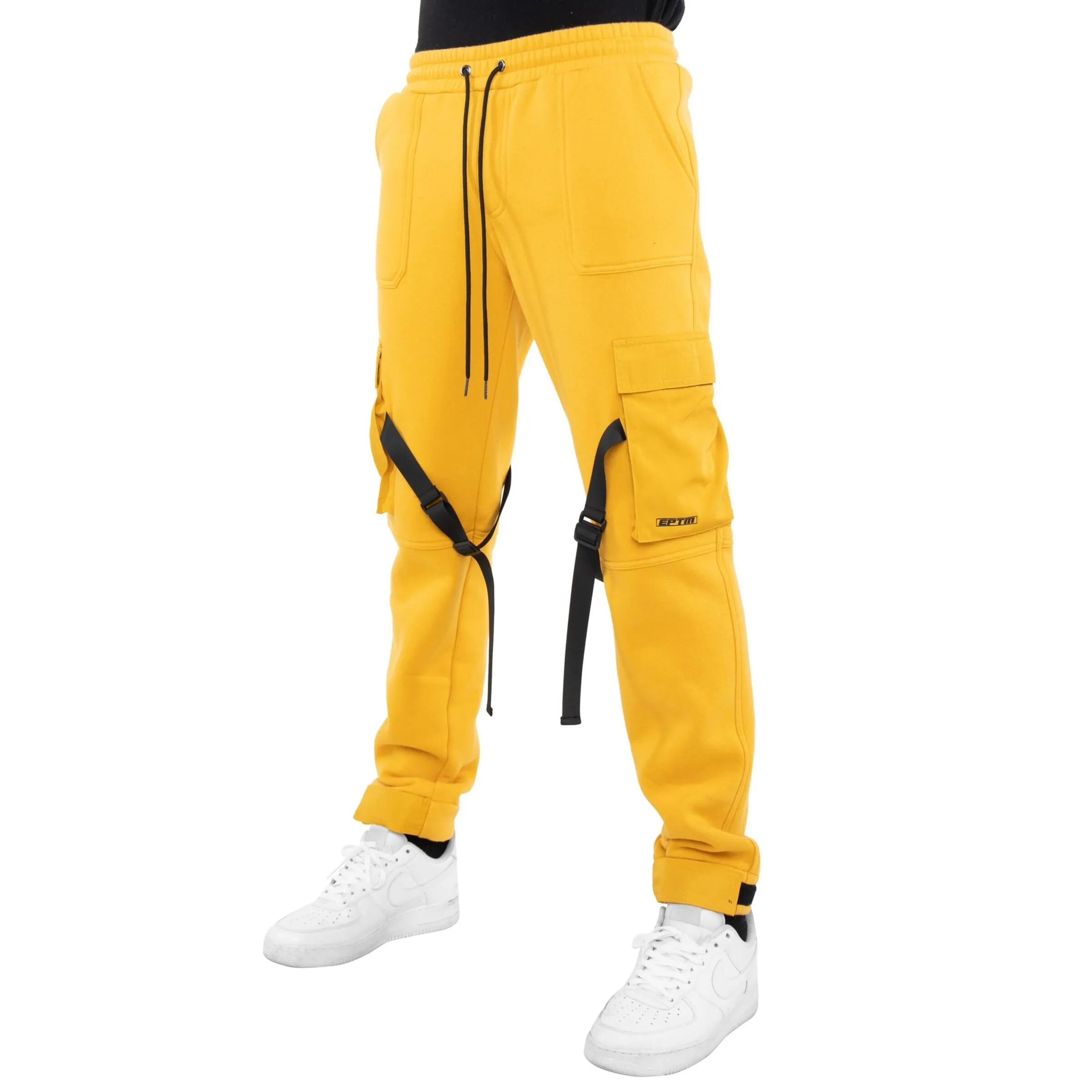CARGO PANTS NYLON STRAP MUSTARD