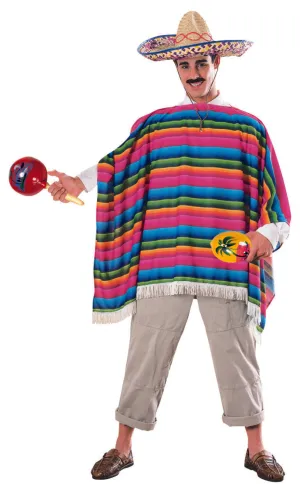 Costume adulte poncho mexicain