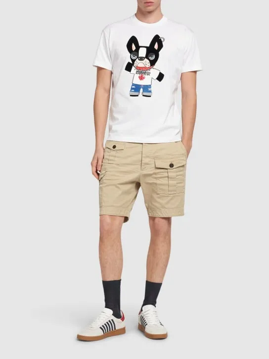 Dsquared2   Sexy cargo cotton drill shorts 