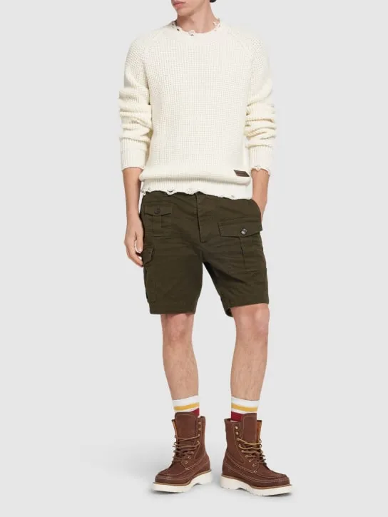Dsquared2   Sexy cargo cotton drill shorts 