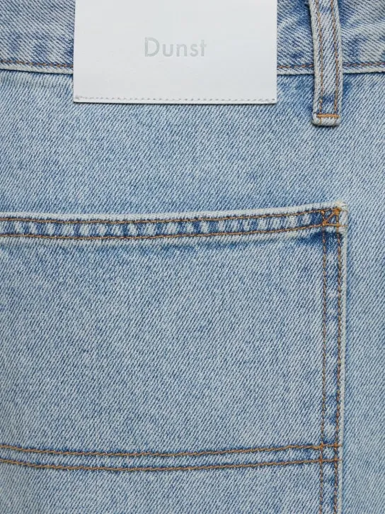 Dunst   Curved denim cargo shorts 