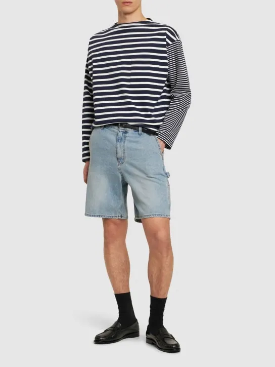 Dunst   Curved denim cargo shorts 