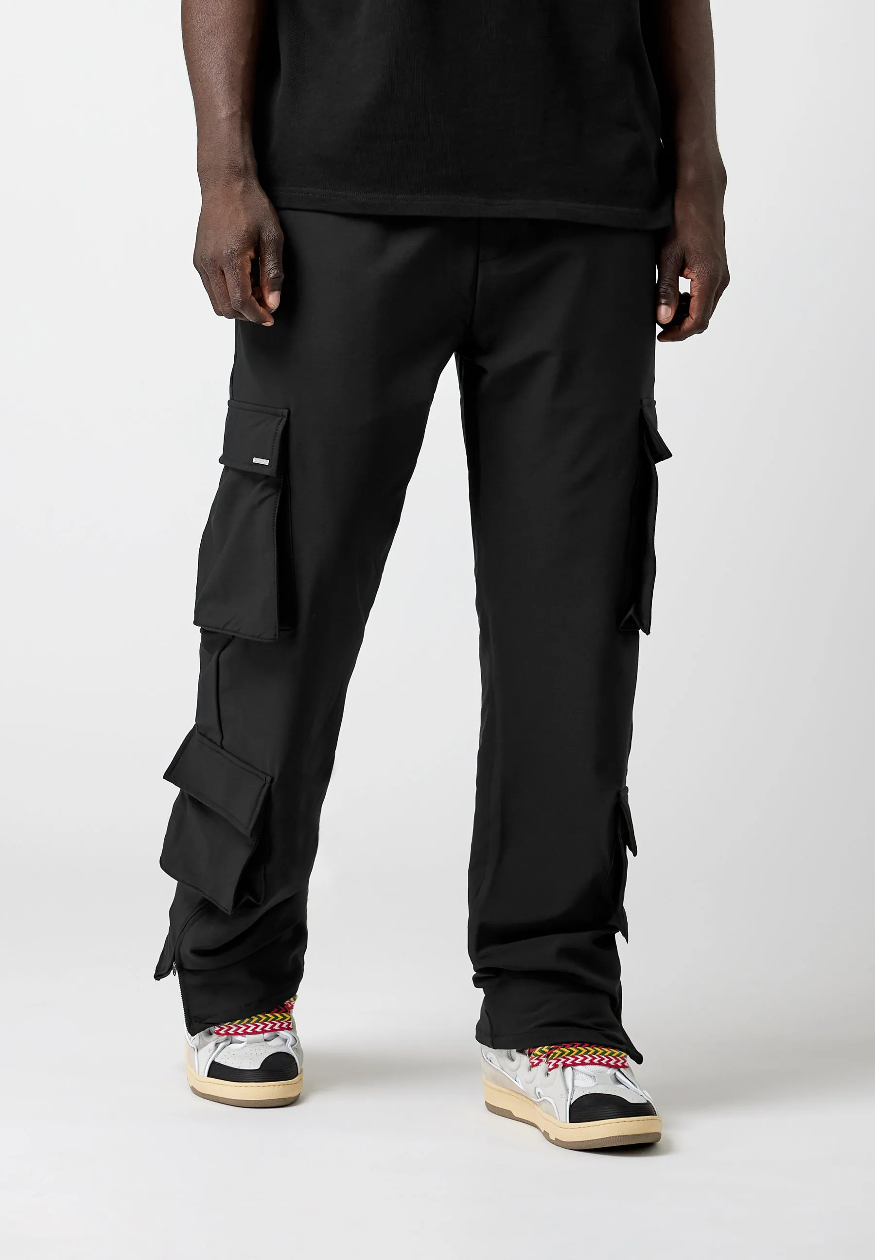 EightyFive Pocket Nylon Cargo Pants black