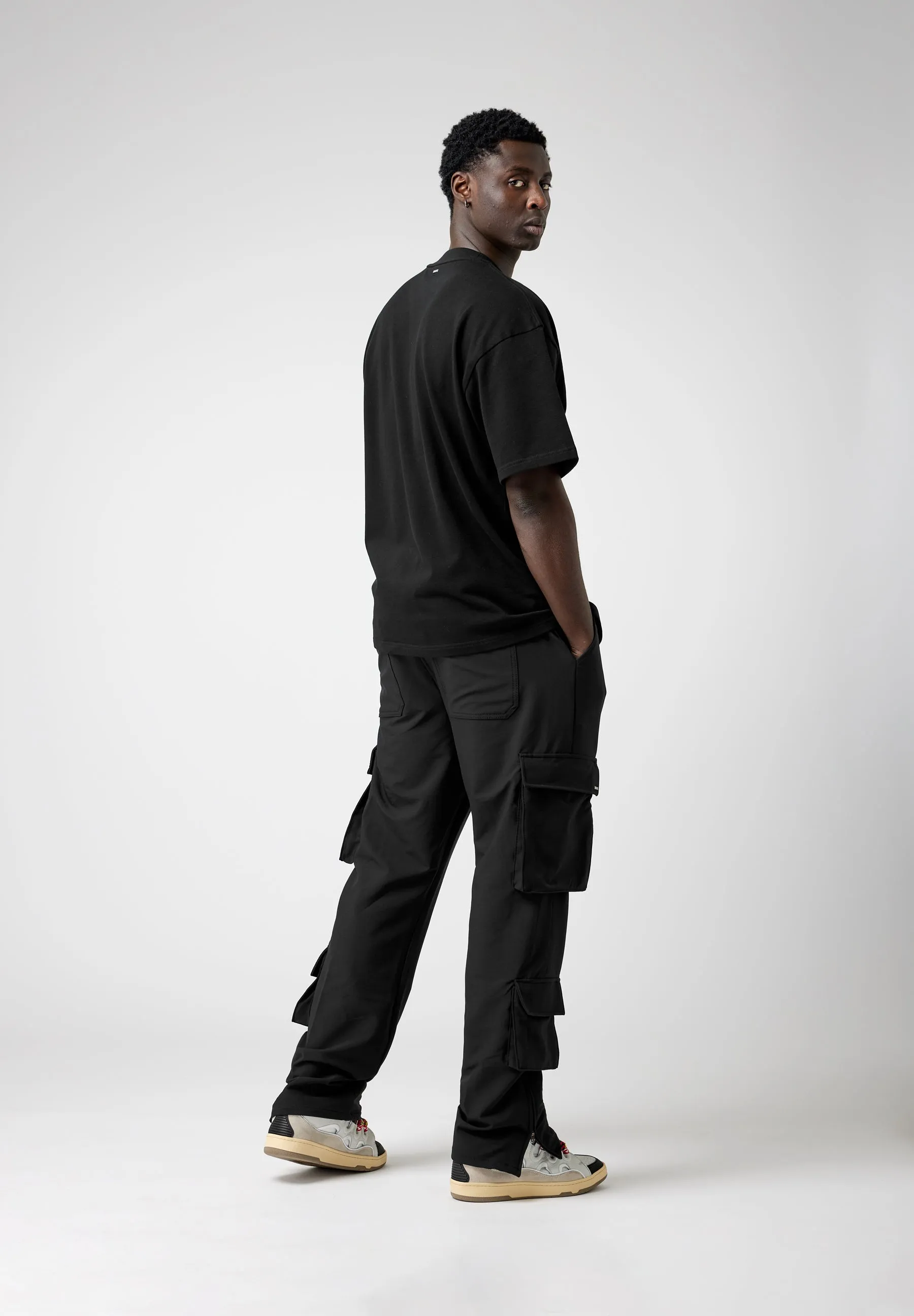 EightyFive Pocket Nylon Cargo Pants black