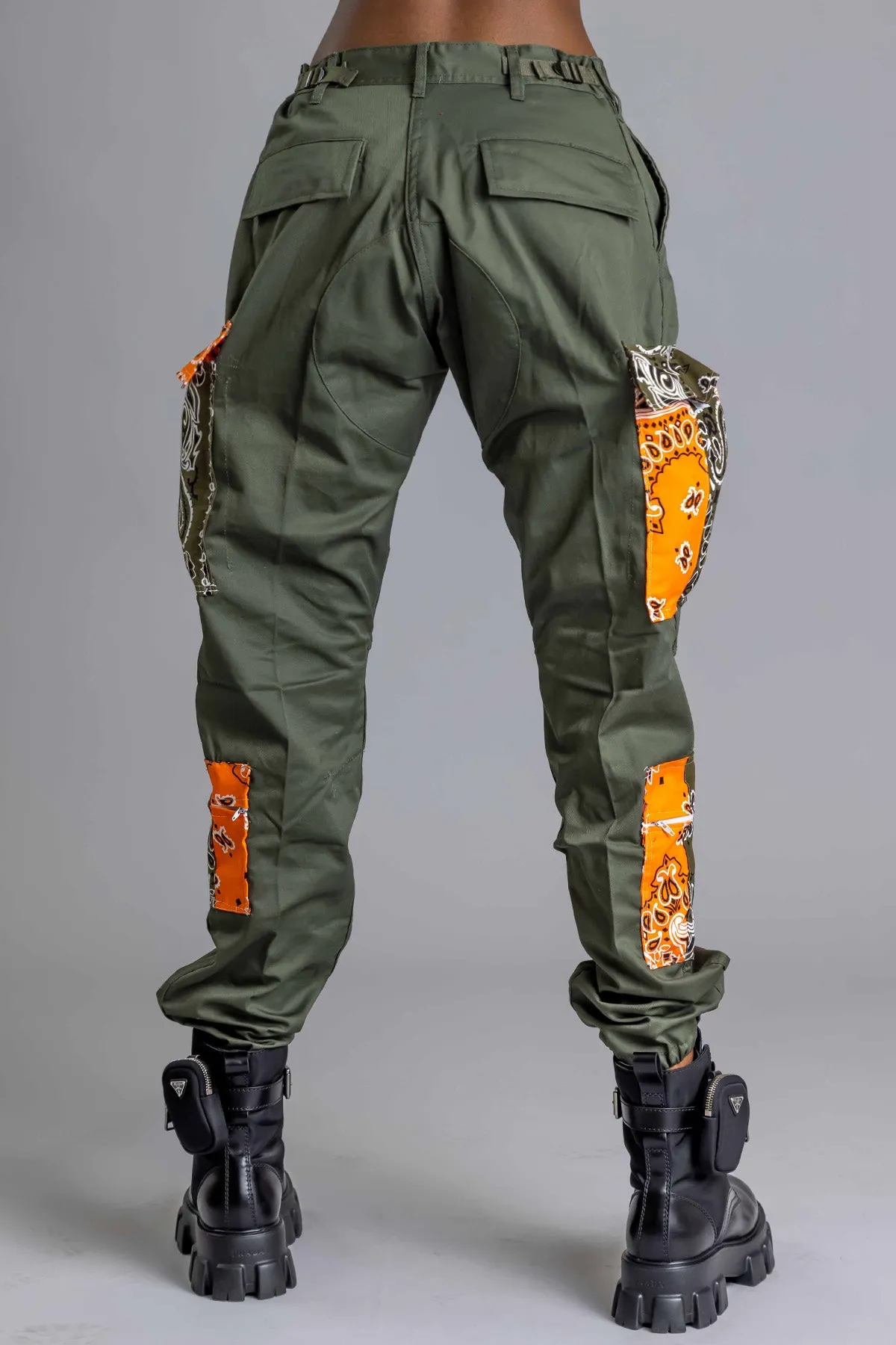 GREEN BANDANA PATCHWORK COMBAT PANT