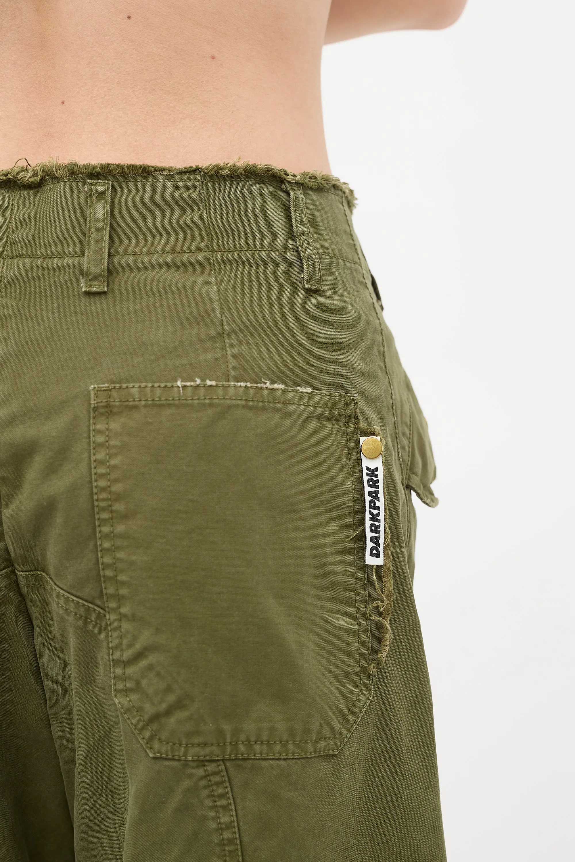 Green Distressed Cargo Pant