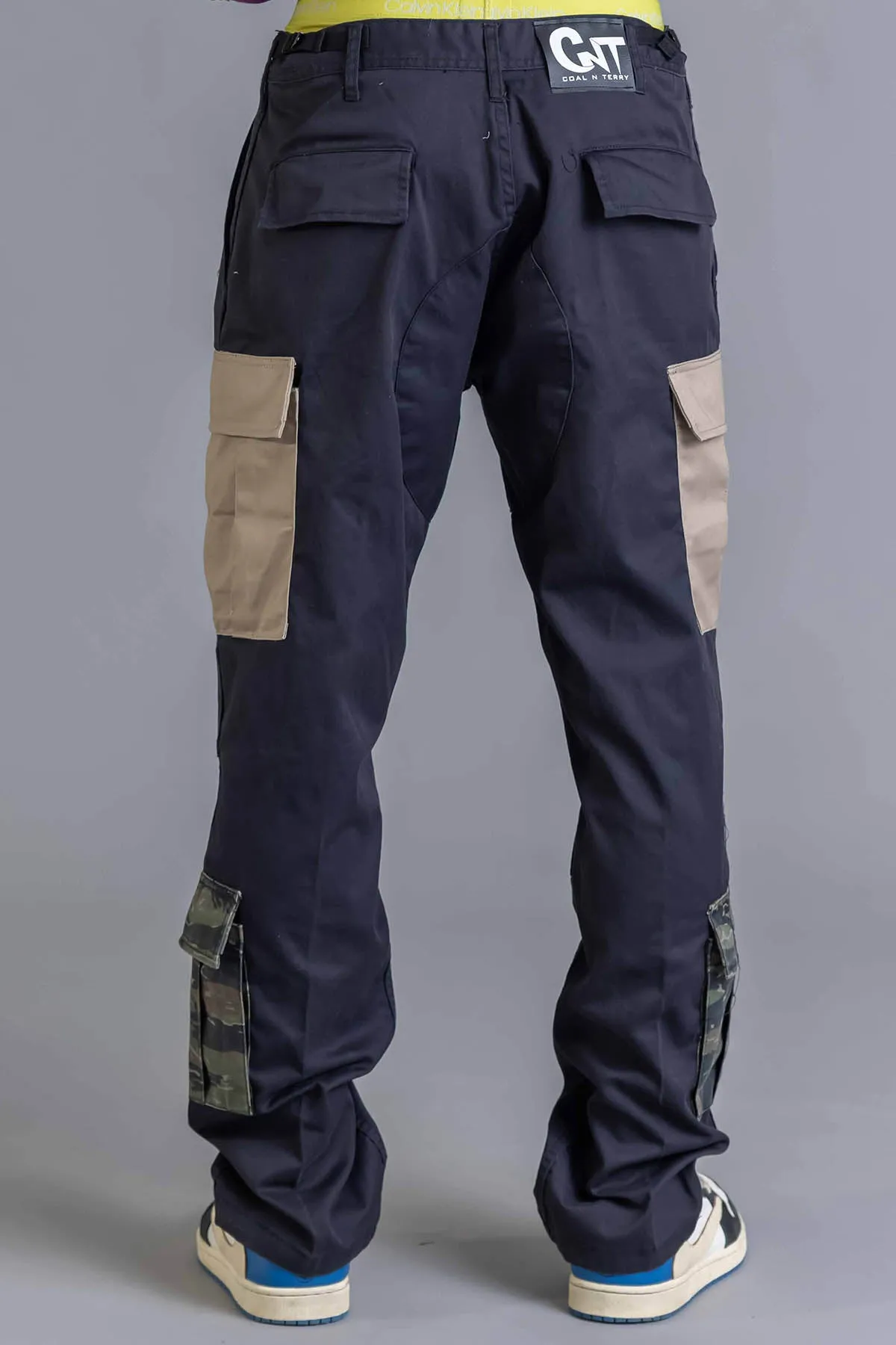 GUYS BLACK PATCHWORK SAND COMBAT PANT