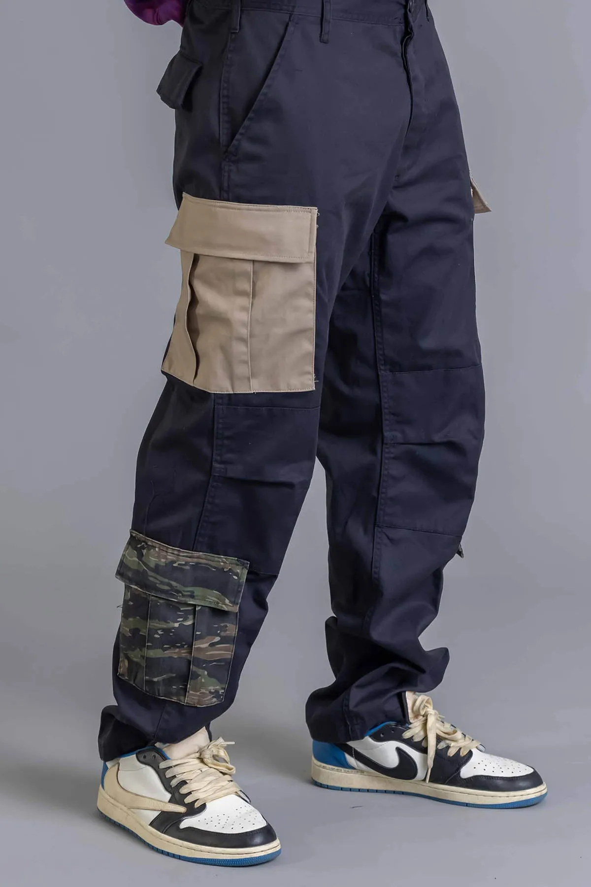 GUYS BLACK PATCHWORK SAND COMBAT PANT