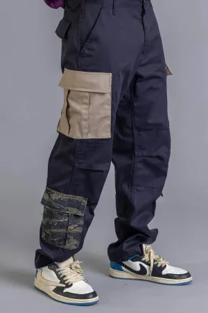 GUYS BLACK PATCHWORK SAND COMBAT PANT