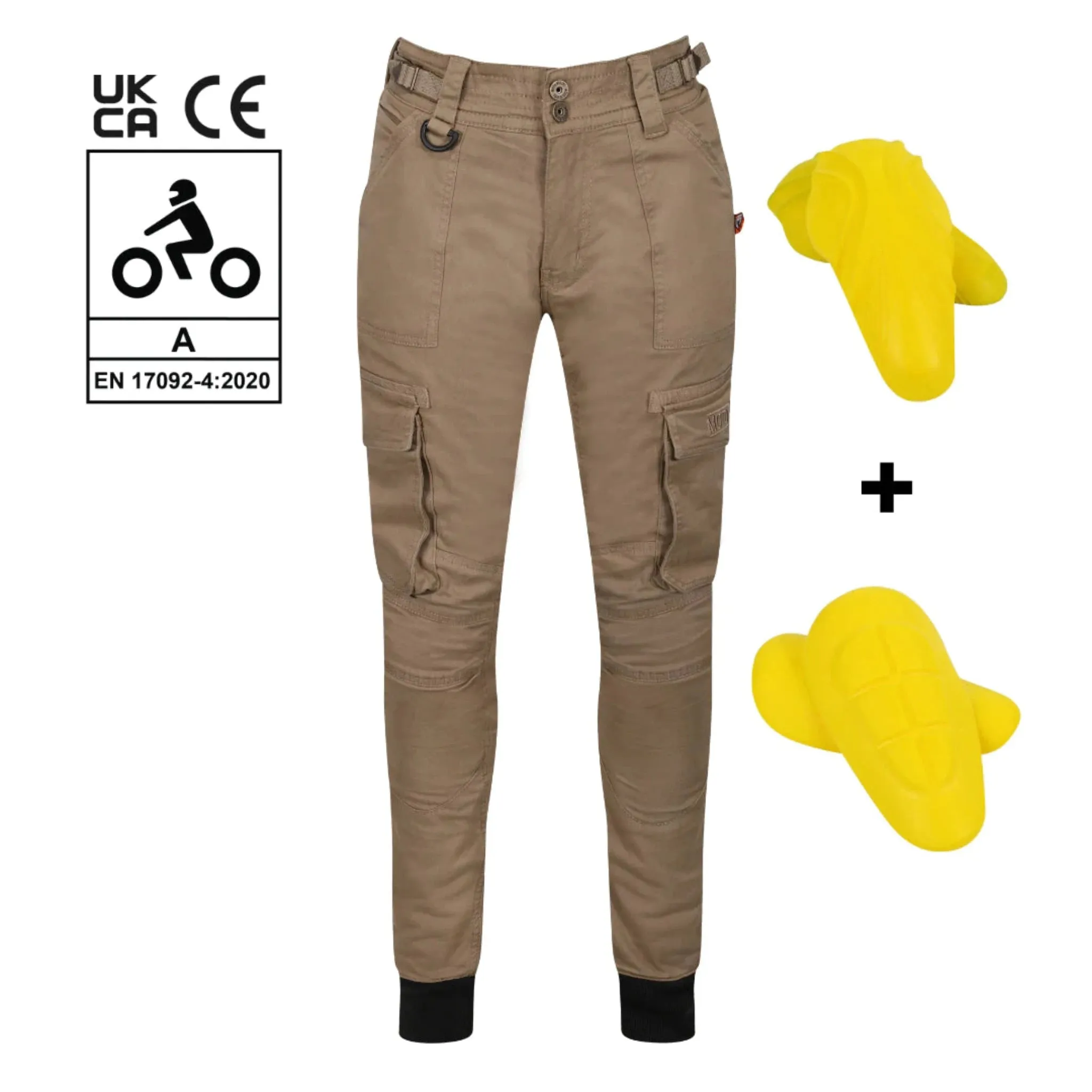 LARA BEIGE - Women's Motorcycle Cargo Trousers