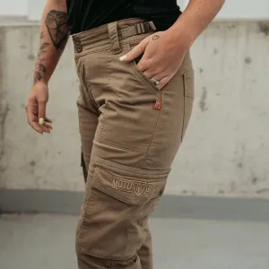 LARA BEIGE - Women's Motorcycle Cargo Trousers