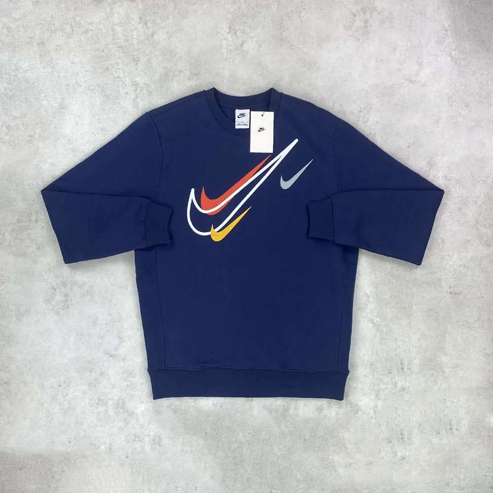 Nike Sportswear Multi Swoosh Graphic Fleece Tracksuit Set Midnight Navy