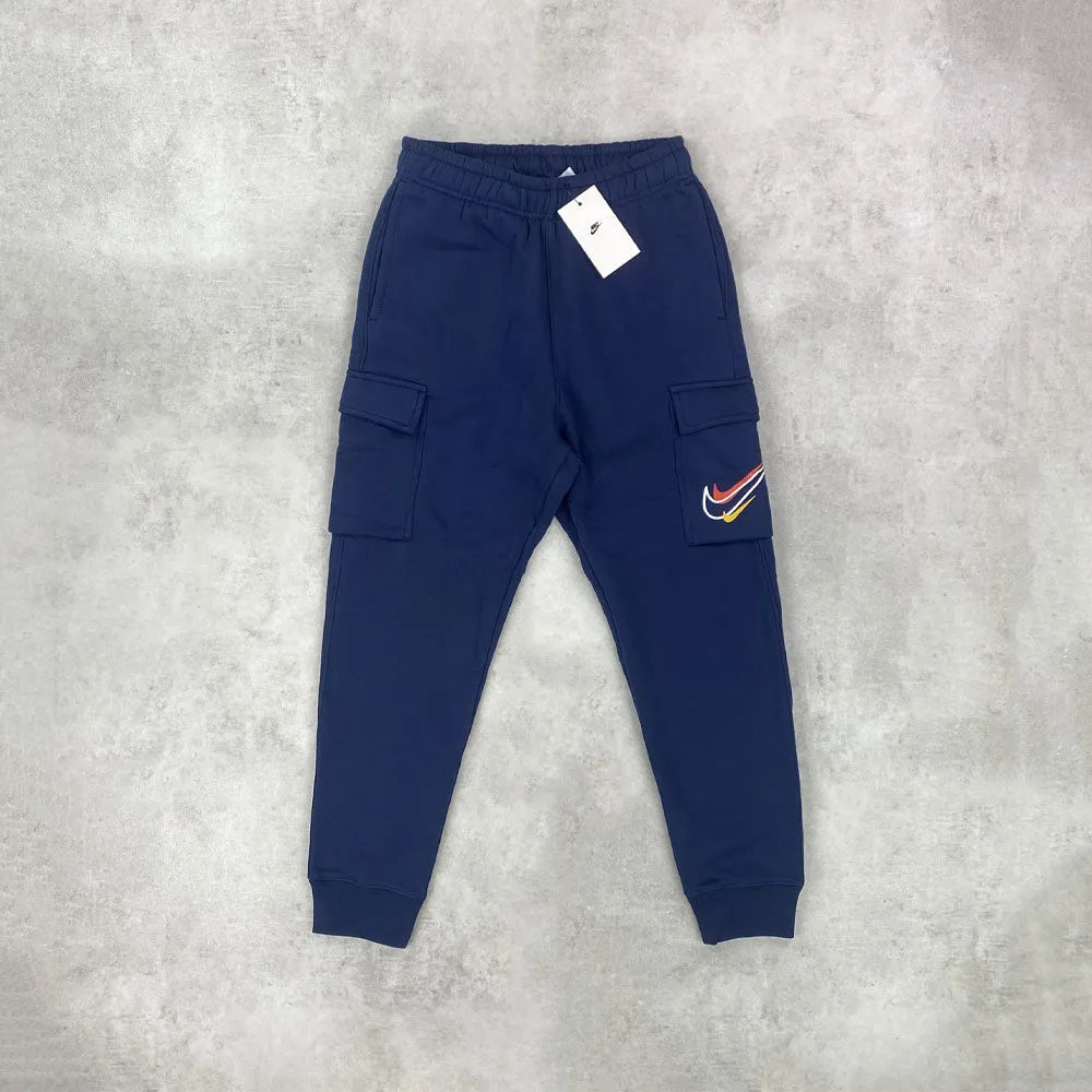 Nike Sportswear Multi Swoosh Graphic Fleece Tracksuit Set Midnight Navy