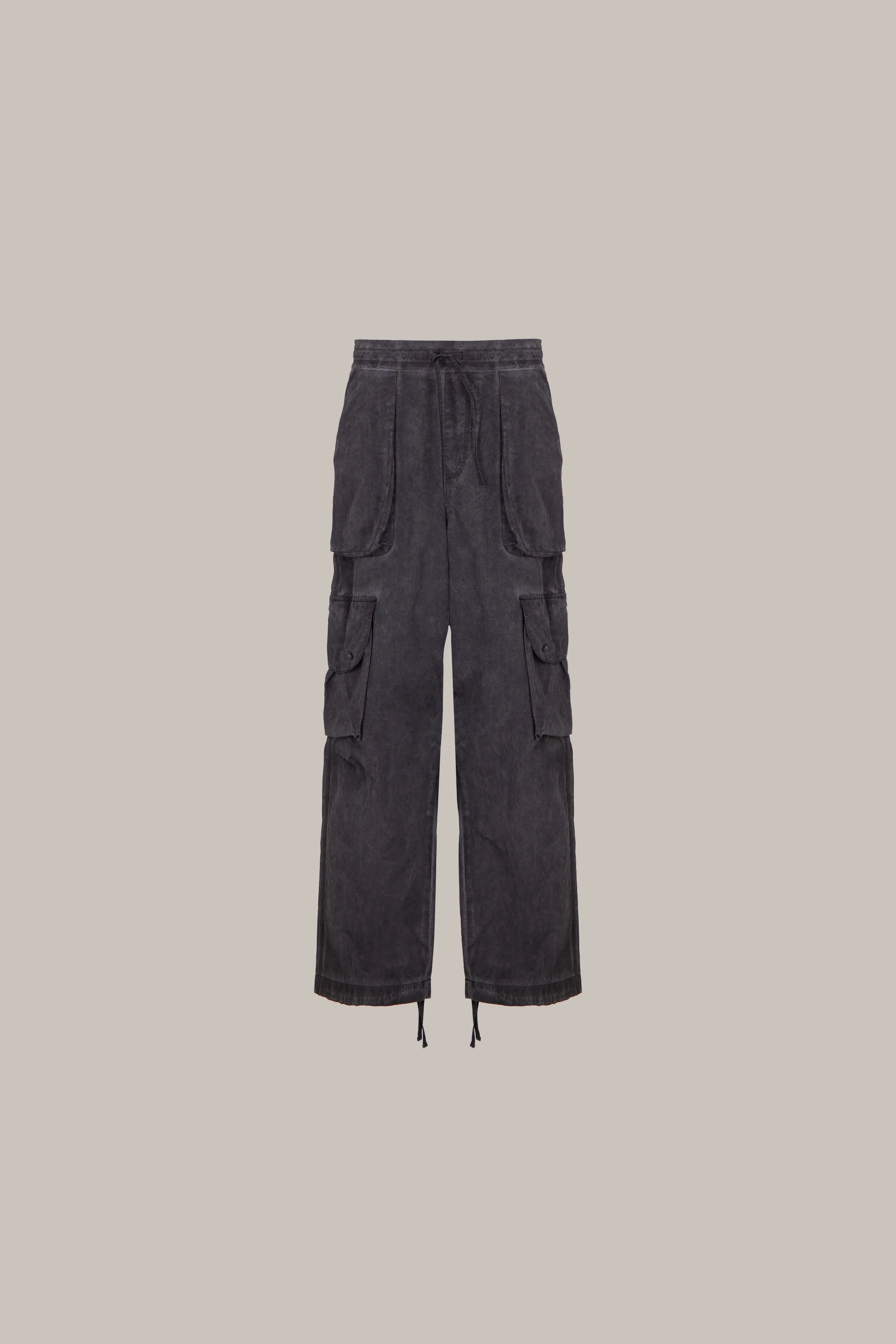 Pantaloni Cargo Utility in Nylon Nero
