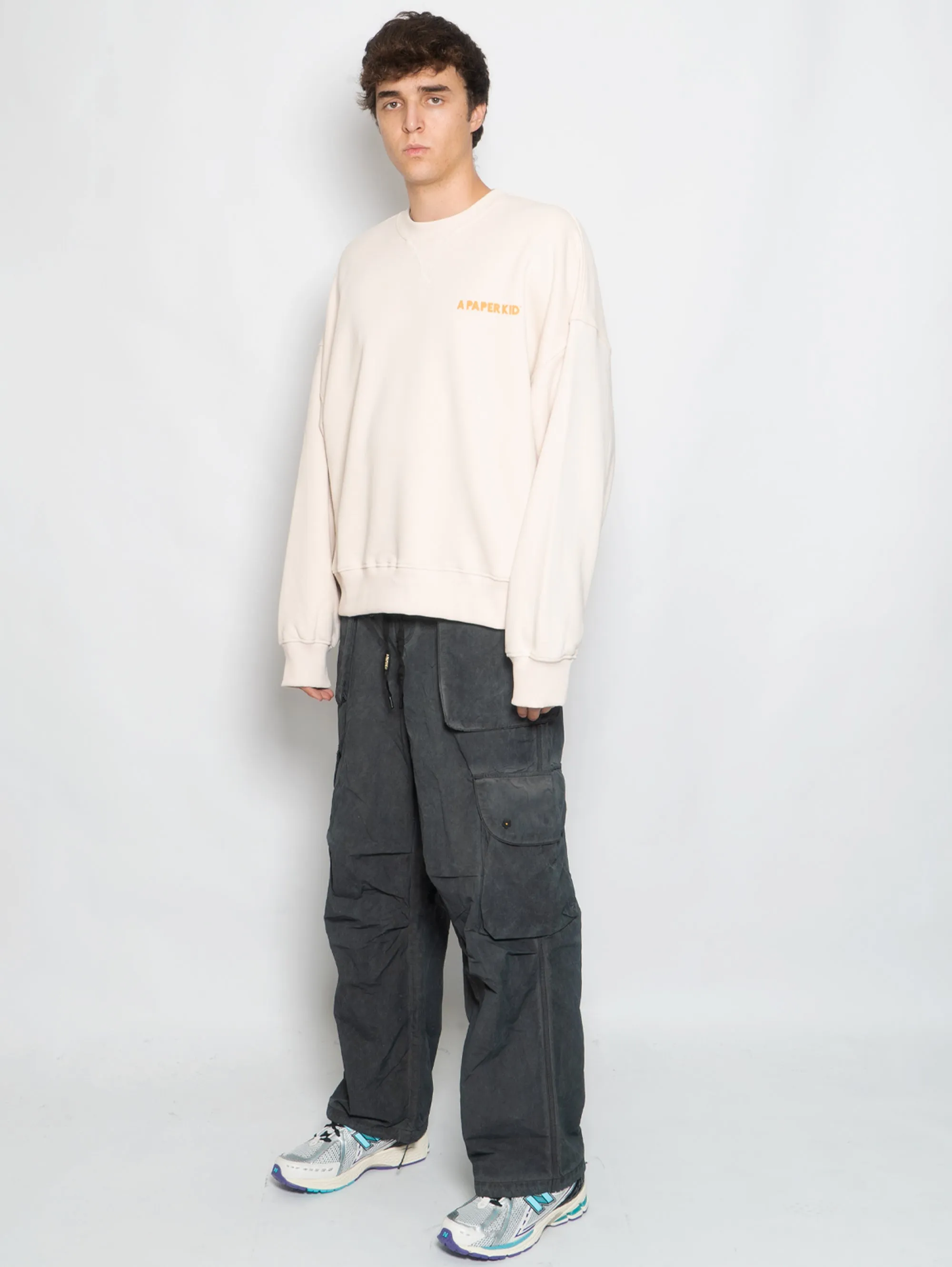 Pantaloni Cargo Utility in Nylon Nero