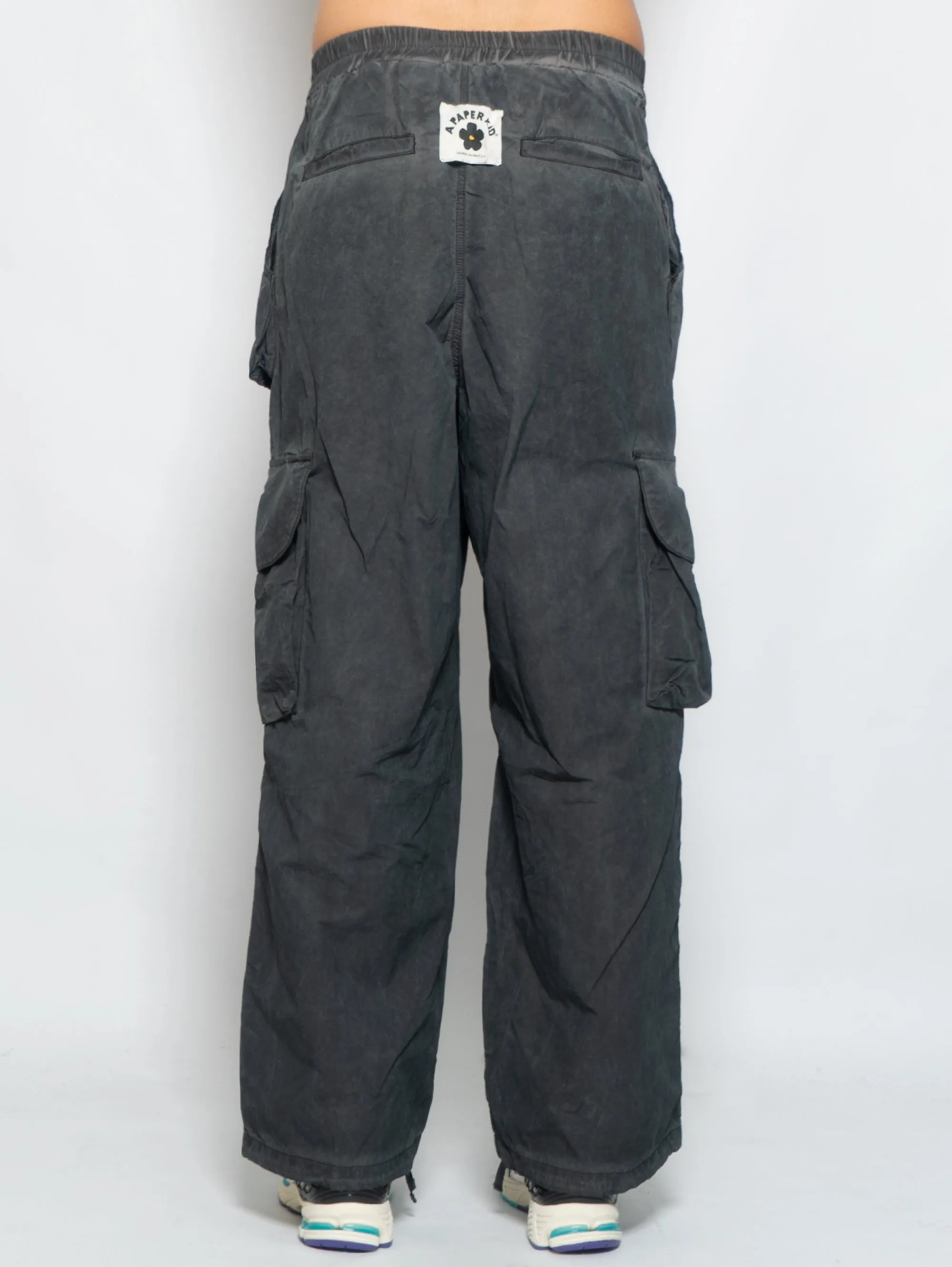 Pantaloni Cargo Utility in Nylon Nero