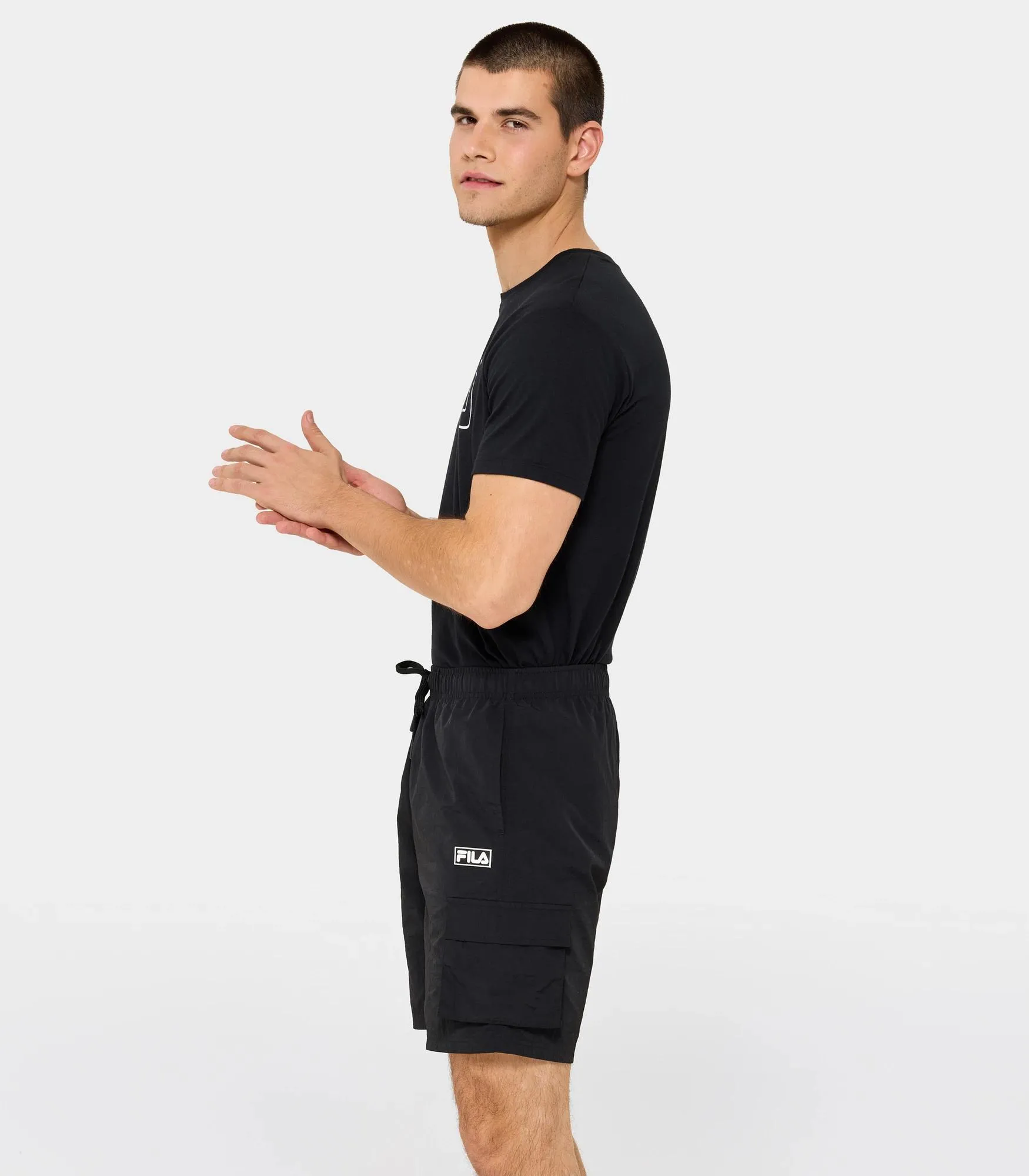 popular  Caelem Cargo Parachute Shorts - Fila - Black