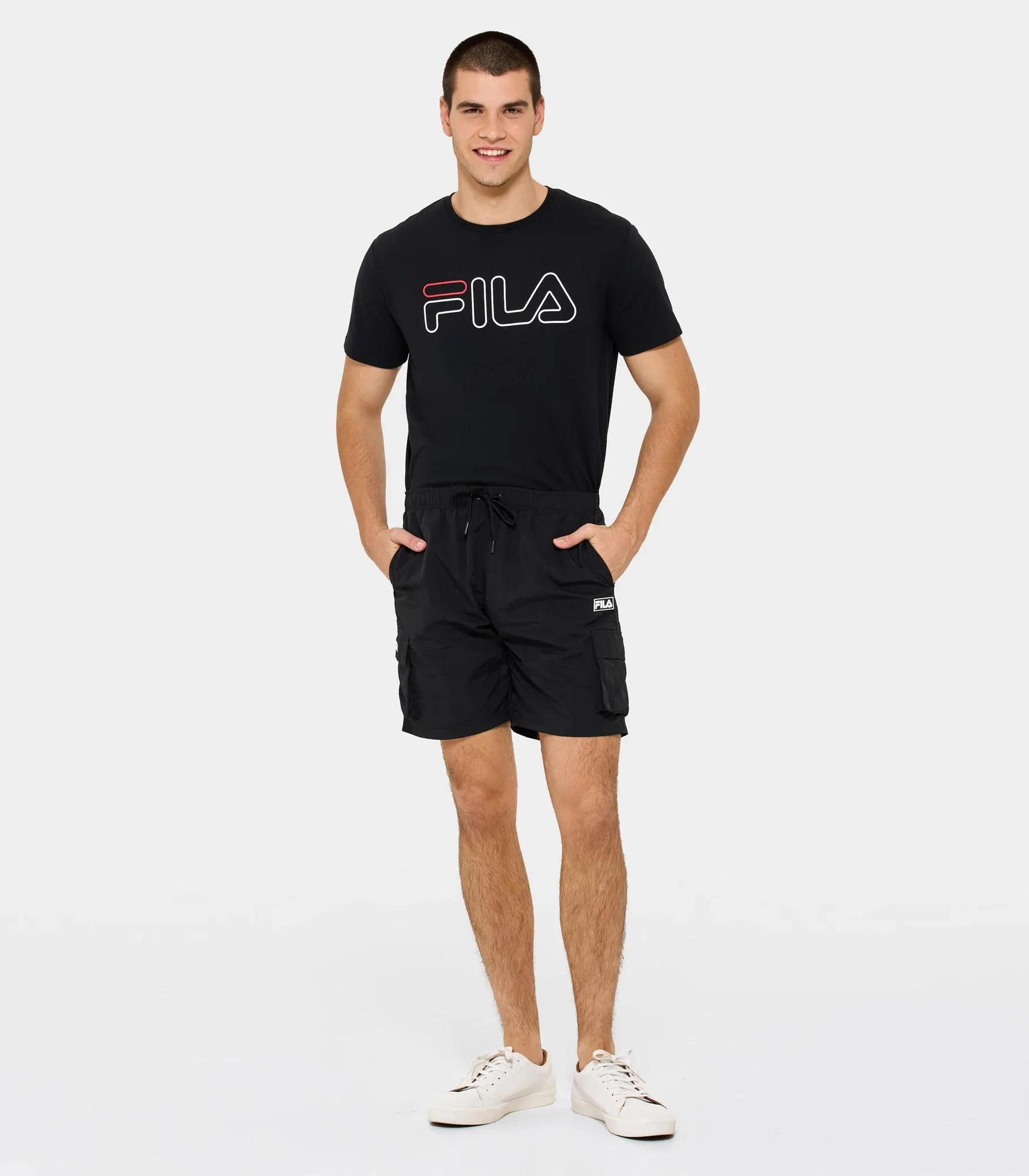 popular  Caelem Cargo Parachute Shorts - Fila - Black