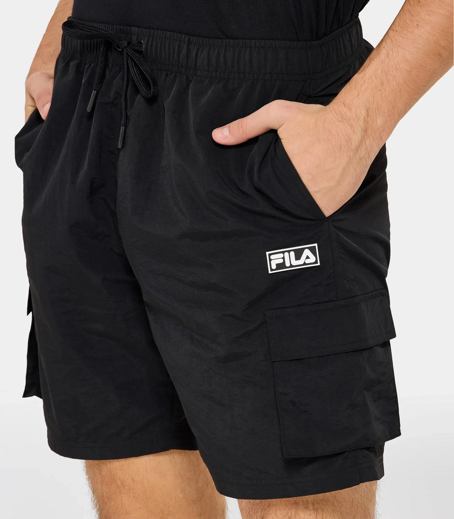 popular  Caelem Cargo Parachute Shorts - Fila - Black