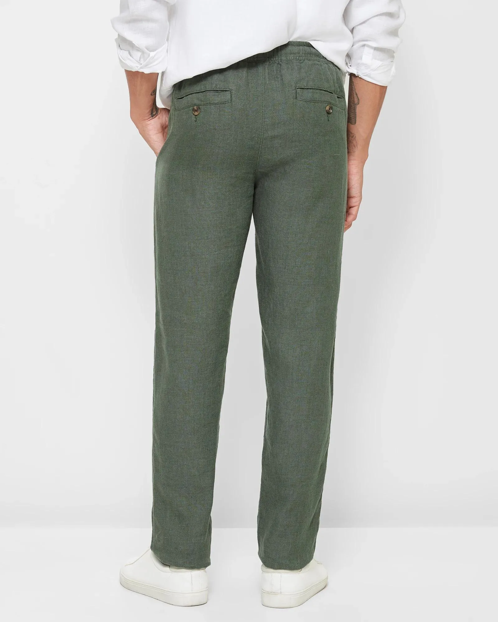 popular  European Linen Pants - Green