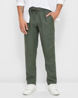 popular  European Linen Pants - Green