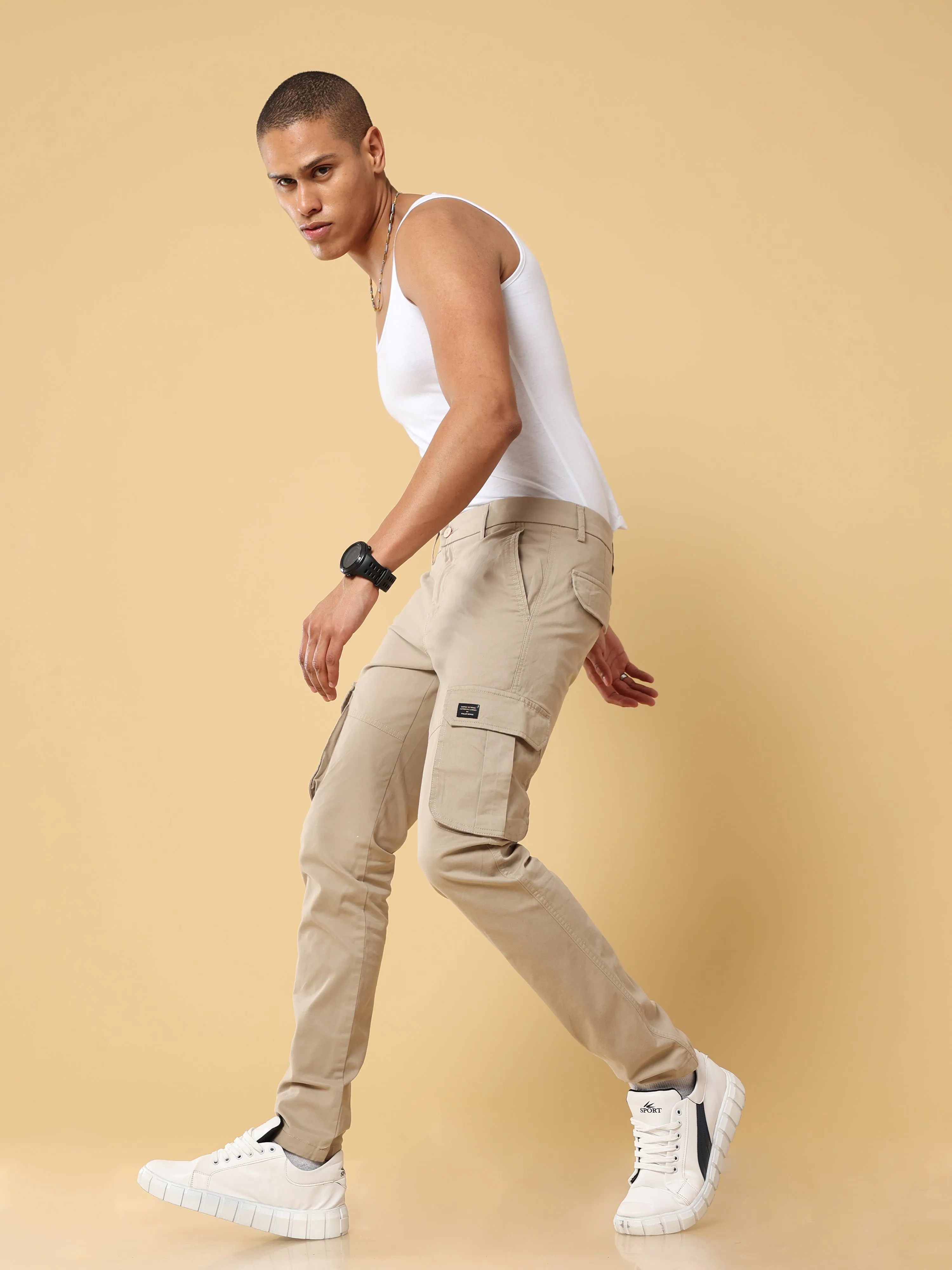 Premium Cream Cargo Pant