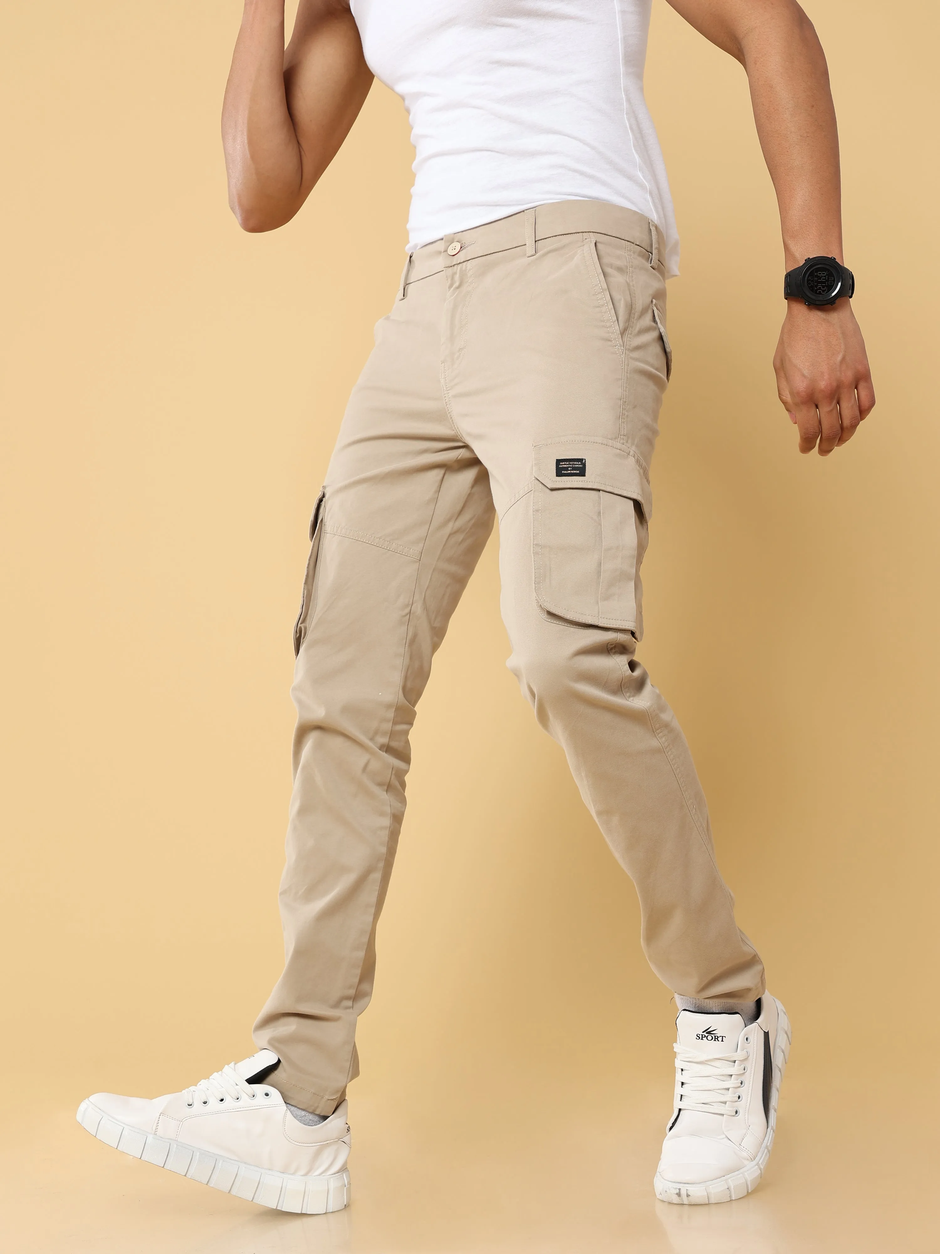 Premium Cream Cargo Pant