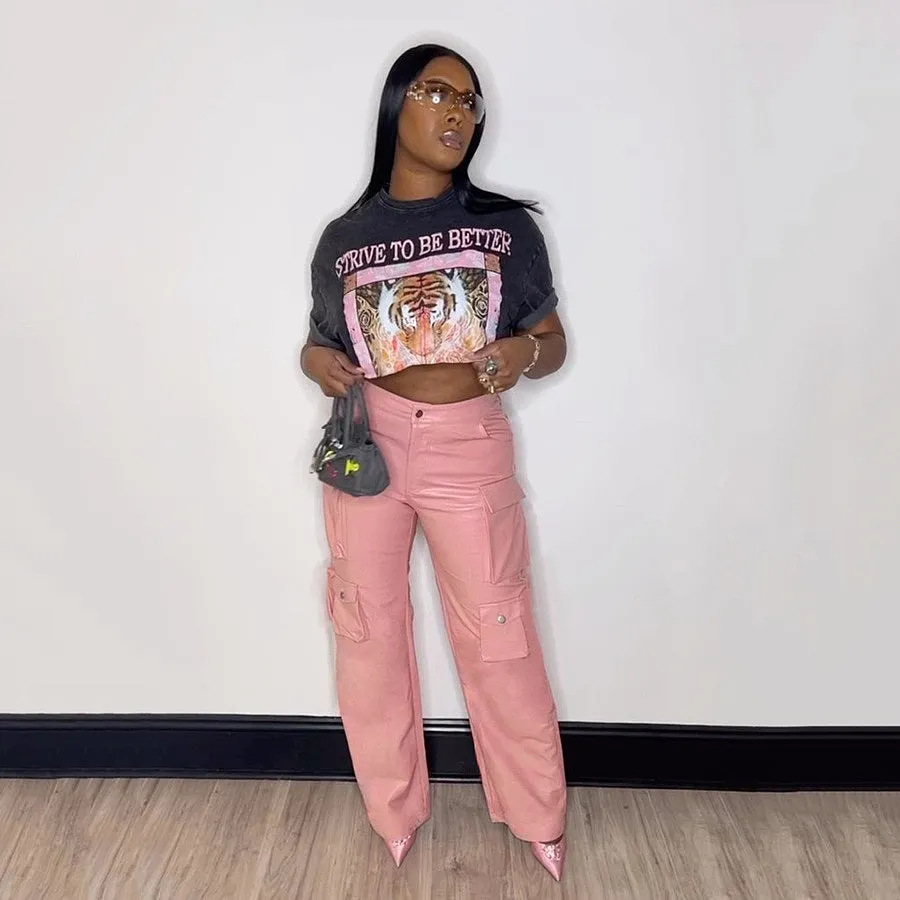 "Rosé Cargo" Pants