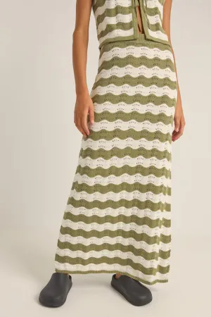 Rhythm Carmen Stripe Knit Maxi Skirt - SAGE
