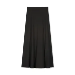 Ribbed Camp Skirt Maxi Women- Black