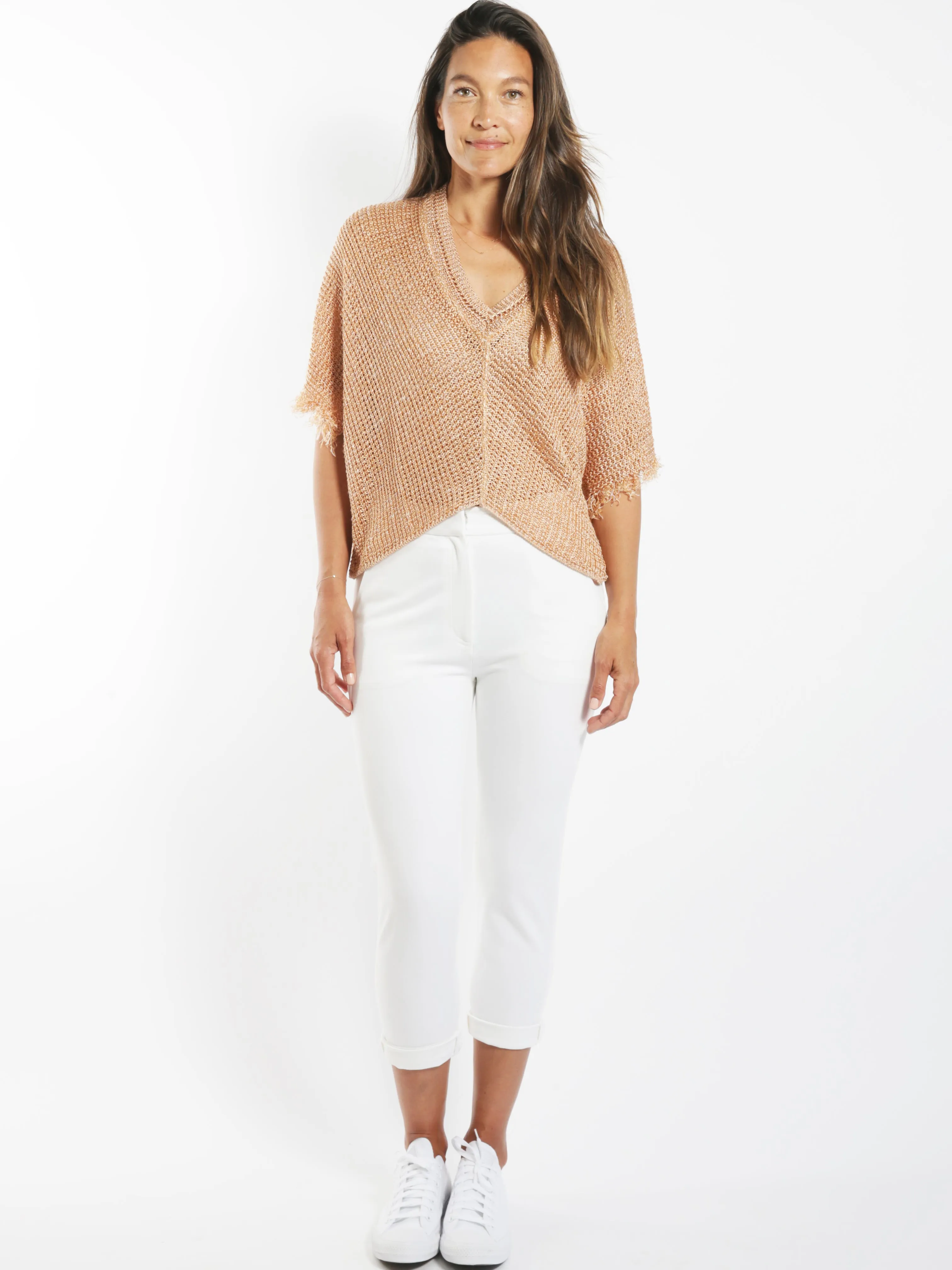 Rose Gold Open Knit Top