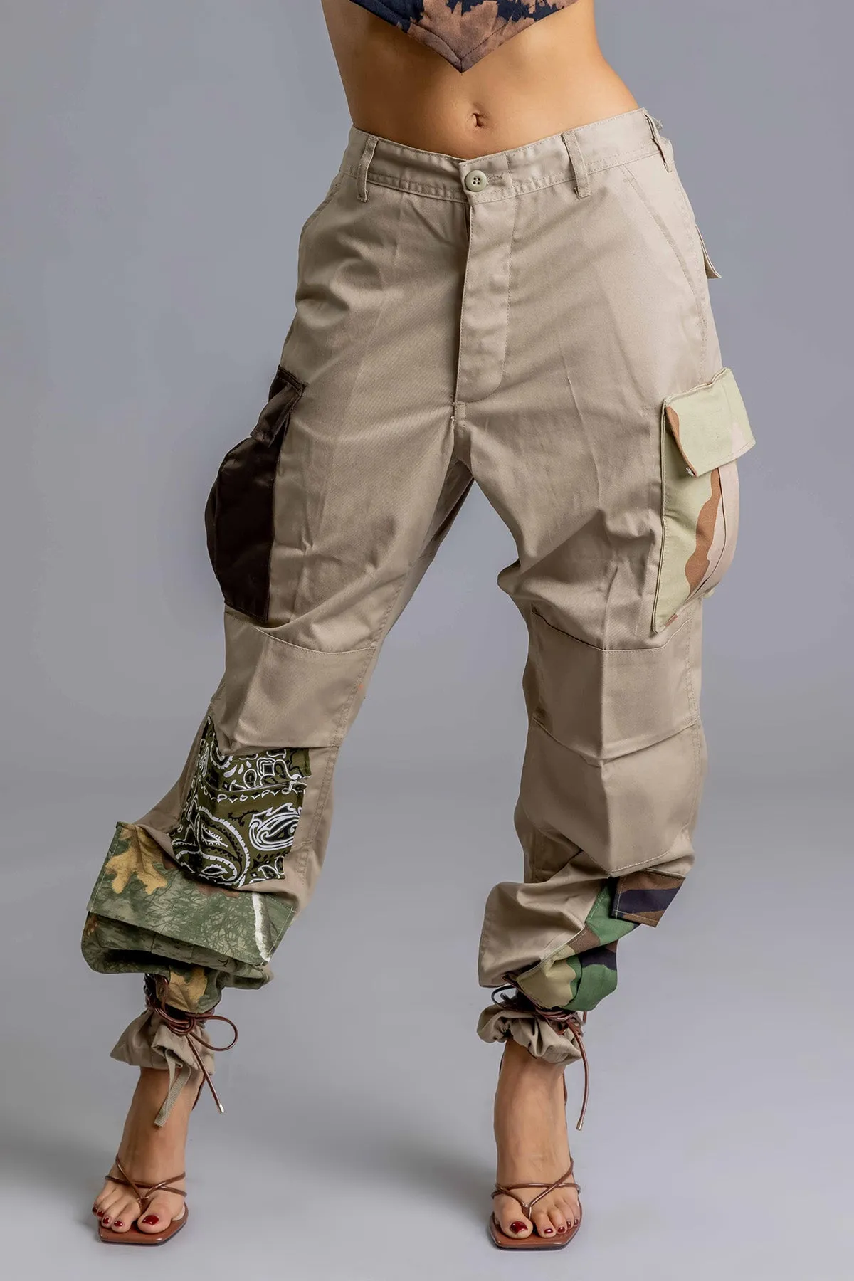 SAND PATCHWORK COMBAT PANT