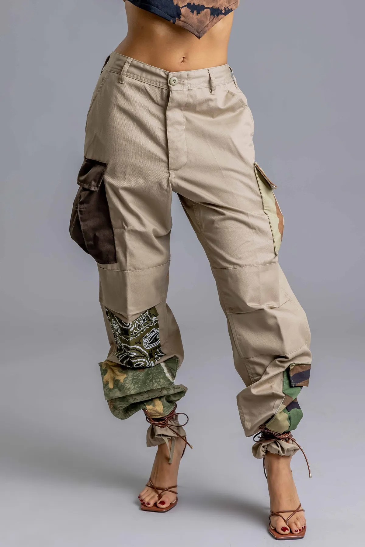 SAND PATCHWORK COMBAT PANT