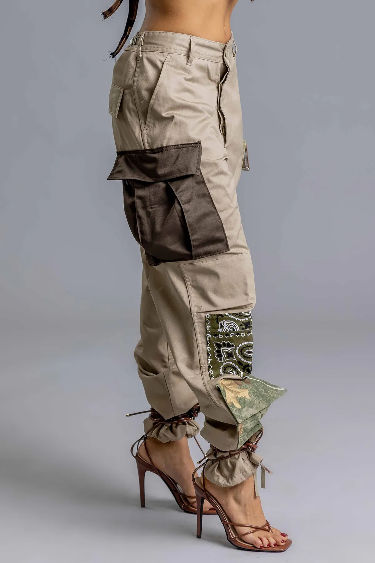 SAND PATCHWORK COMBAT PANT