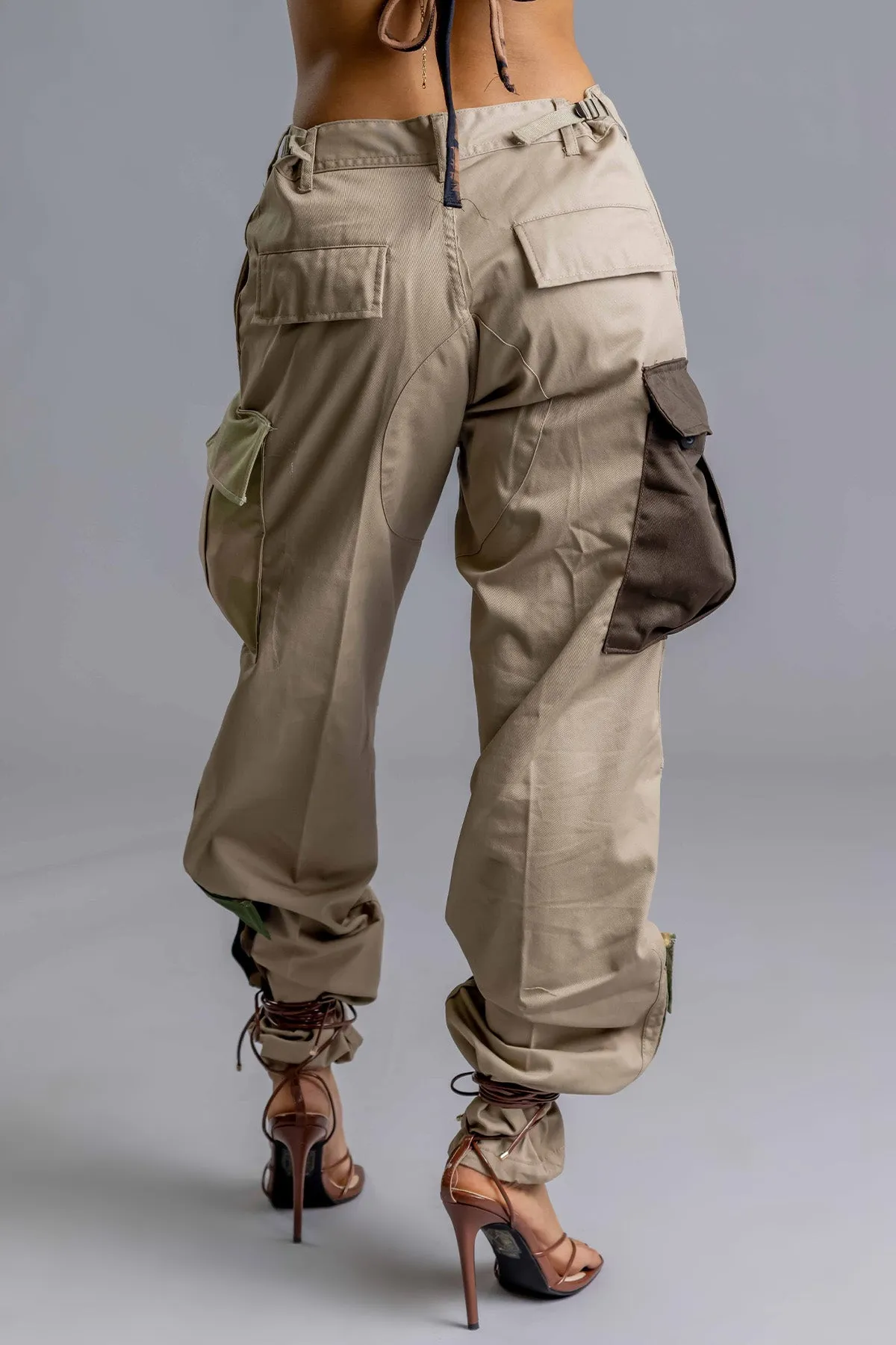 SAND PATCHWORK COMBAT PANT