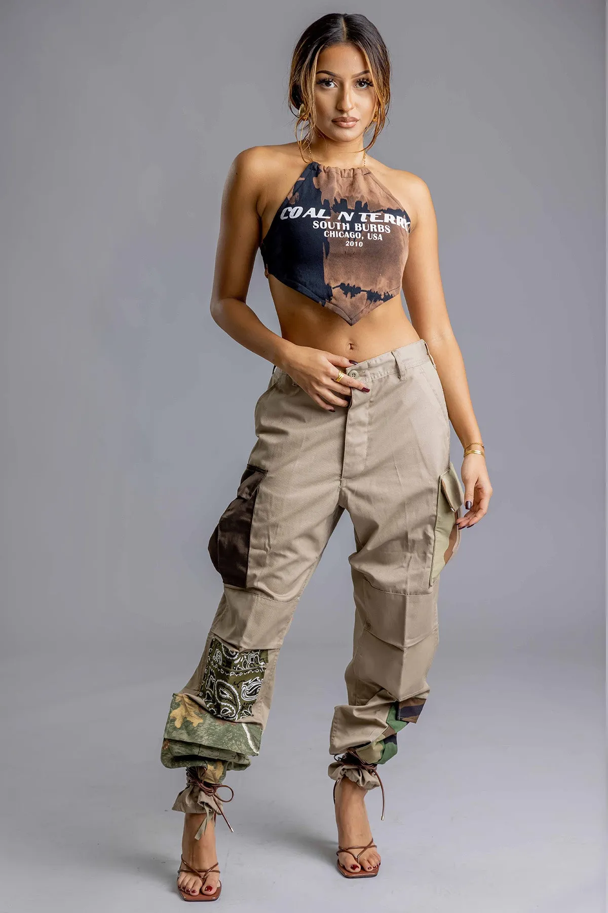 SAND PATCHWORK COMBAT PANT