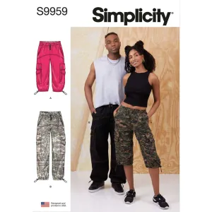 Simplicity Sewing Pattern S9959 Unisex Cargo Pants
