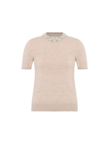 Th2406 Embellished Knit Tee