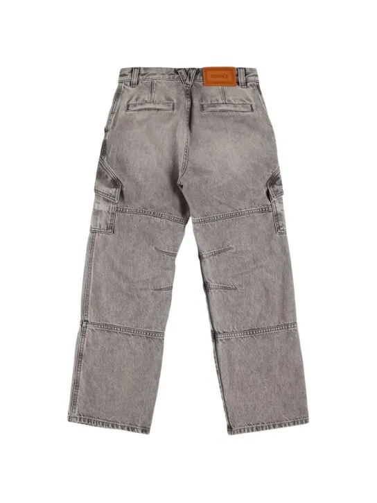 Versace   Stonewashed cotton denim jeans 