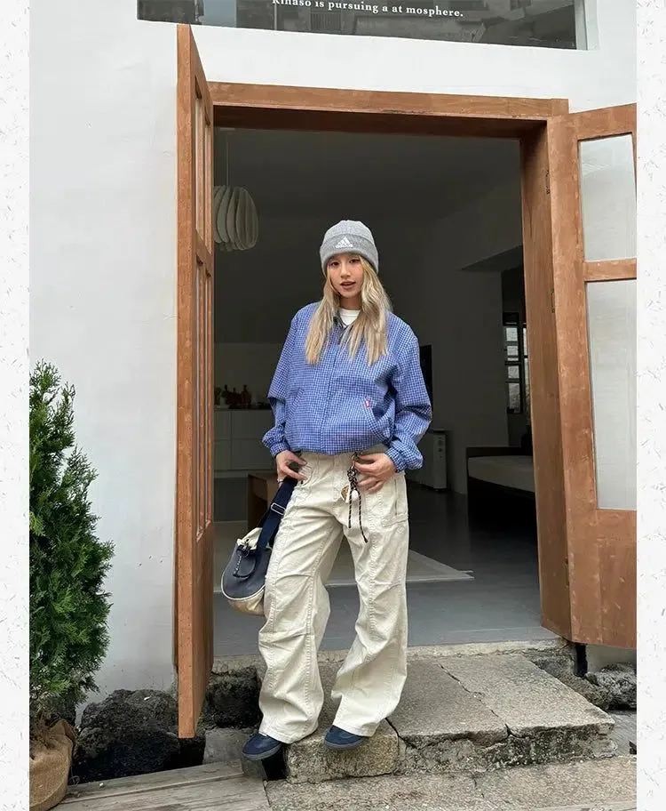 Washed Straight Fit Cargo Pants