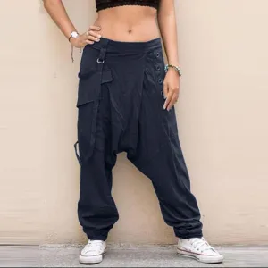 Women's Casual Polyester Loose Elastic Waist Joggers
