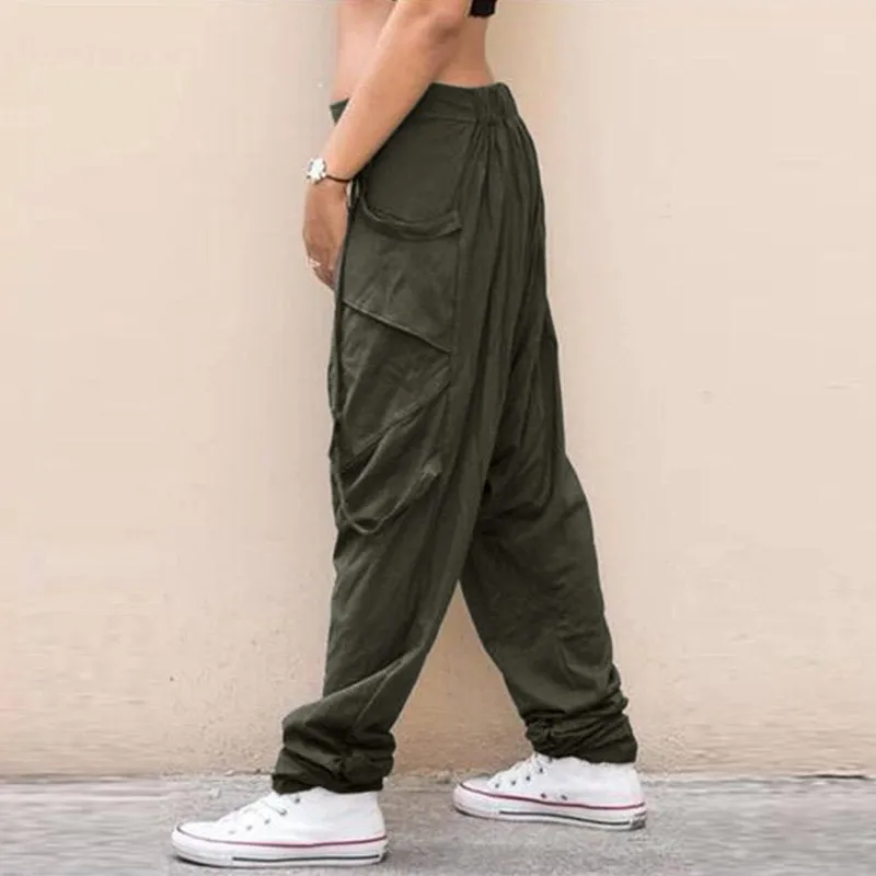 Women's Casual Polyester Loose Elastic Waist Joggers